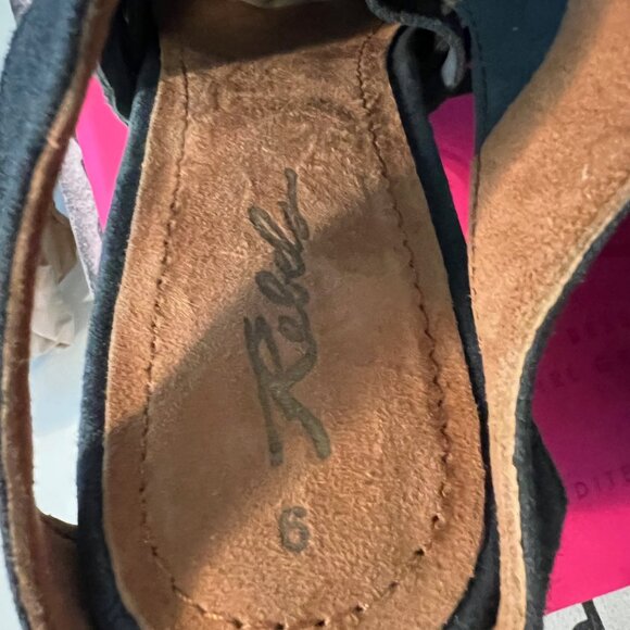 Rebel blue suede mules with woven details size 9 - Picture 6 of 7